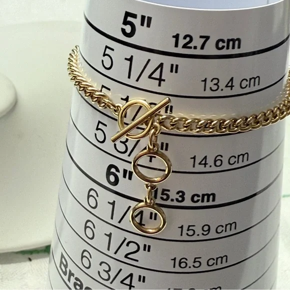 SWAROVSKI "Locket" Black Pave Crystal Bar Gold Plated Chain Bracelet Toggle - Picture 6 of 6